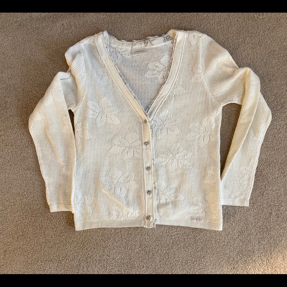 Blue Willi’s  White /Silver Embroidered Cardigan S